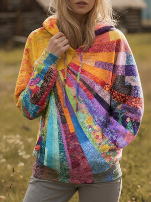 Artistic Sunflower Painted Print Hoodie