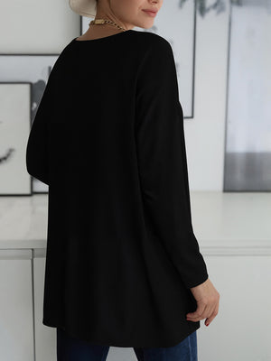 Black Heart-Shaped Print Top