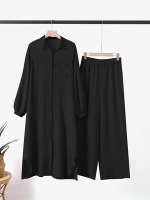 Black Two-Piece Kaftan Set