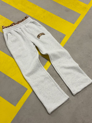 Bold Leopard Letter Embroidery Hoodie Set