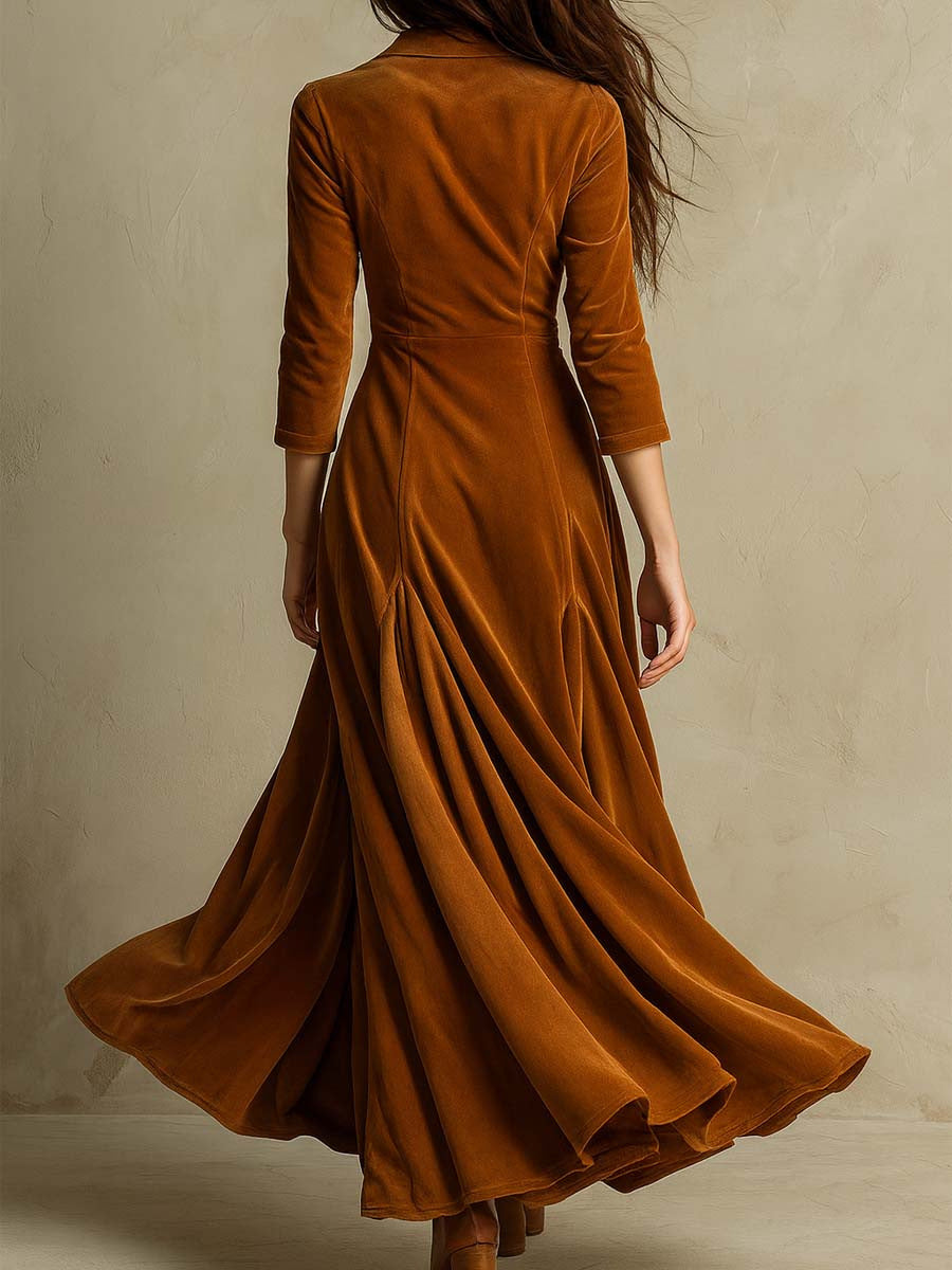 Button-Front Maxi Dress