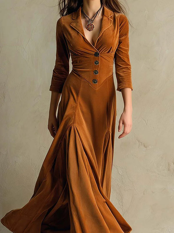 Button-Front Maxi Dress