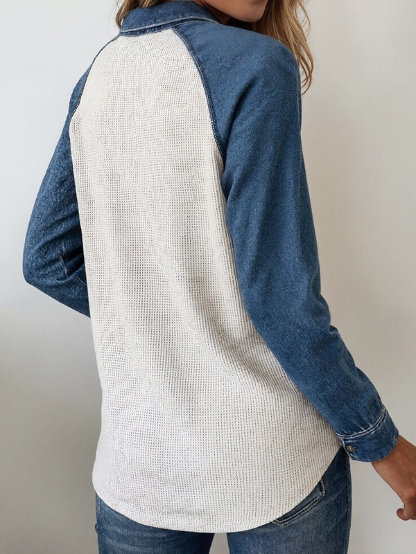 Casual Color-Blocked Patchwork Top