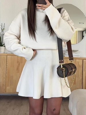 Casual Knit Long-Sleeve Mini Dress
