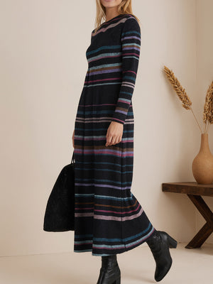 Casual Striped Long Dress