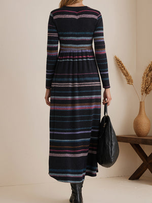 Casual Striped Long Dress