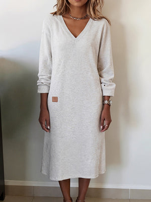 Casual V-Neck Long Maxi Dress