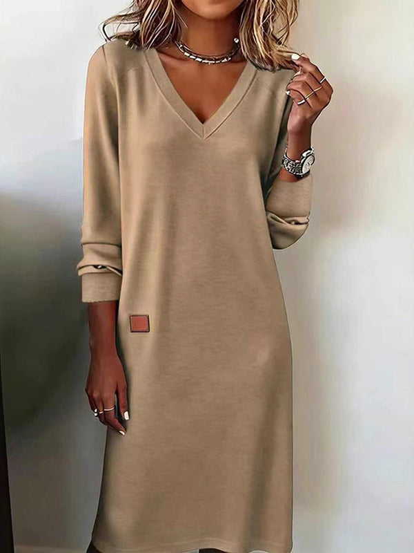 Casual V-Neck Long Maxi Dress