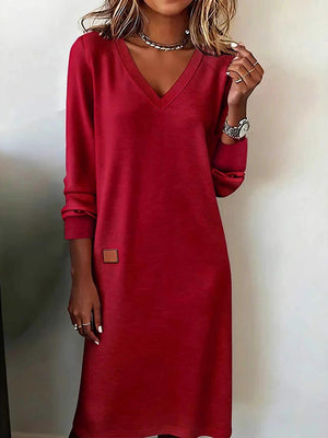 Casual V-Neck Long Maxi Dress