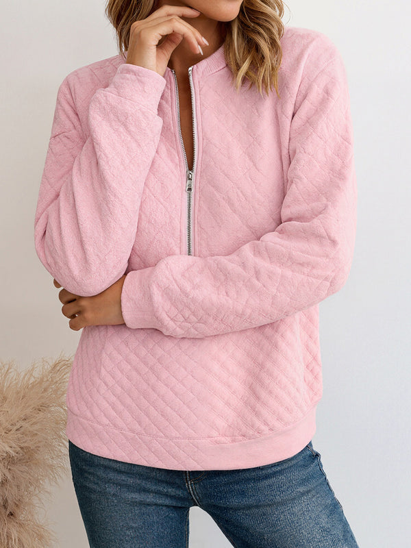 Casual Zipper Stand-Collar Hoodie