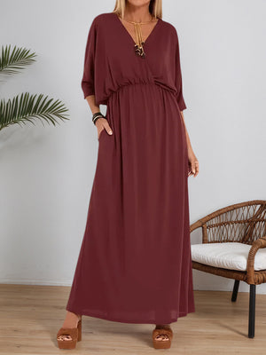 Chic Split V-Neck High-Waist Dress