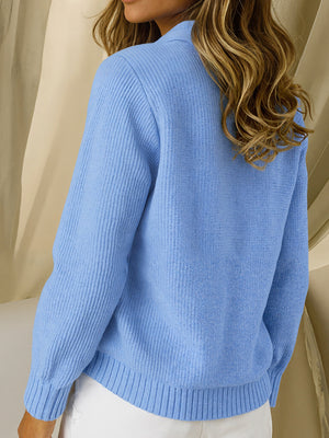 Classic Button-Down Knit Top