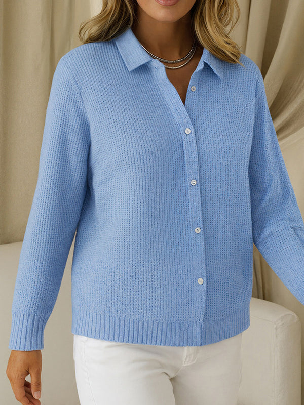 Classic Button-Down Knit Top