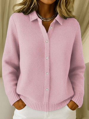 Classic Button-Down Knit Top