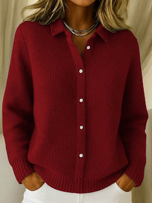 Classic Button-Down Knit Top