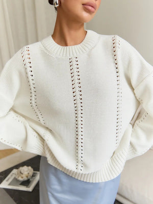 Classic Openwork Knit Sweater