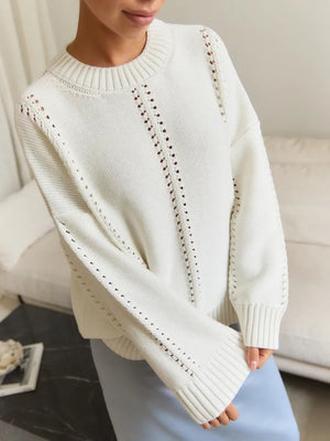 Classic Openwork Knit Sweater