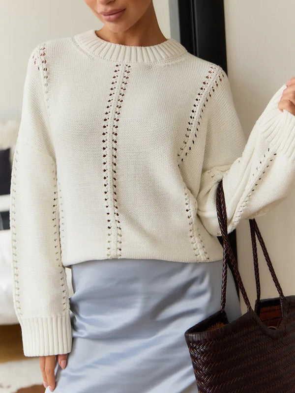 Classic Openwork Knit Sweater
