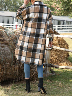 Classic Plaid Longline Trench Coat