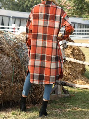 Classic Plaid Longline Trench Coat