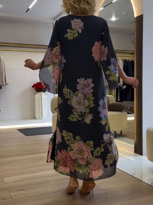 Elegant Floral Print Maxi Dress