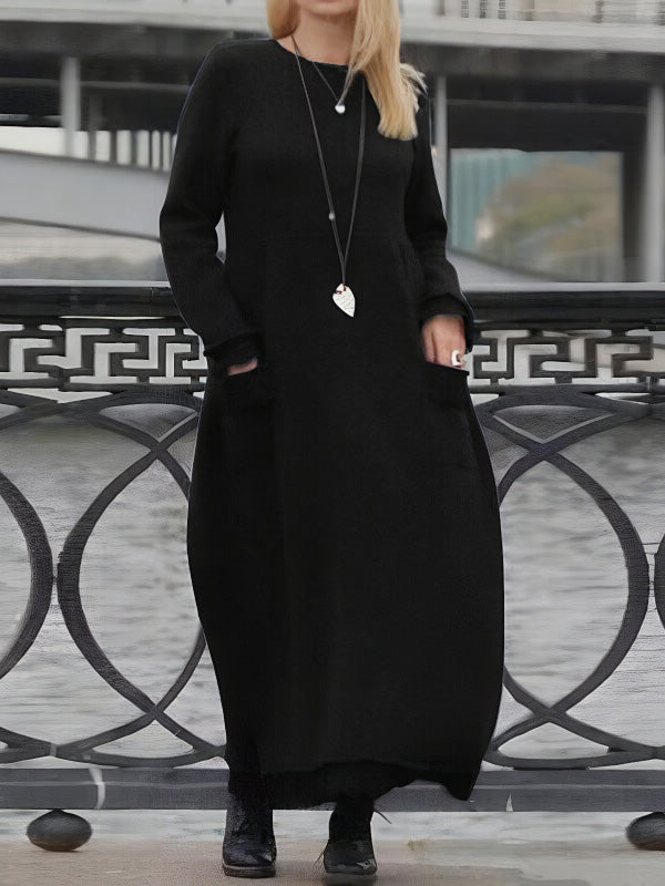 Elegant Lace-Trimmed Winter Dress