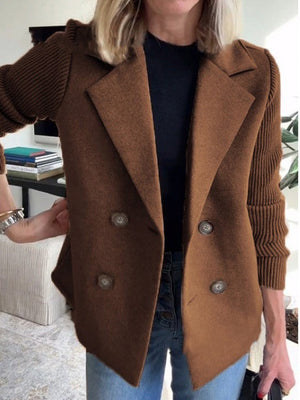 Knit Patchwork Winter Coat