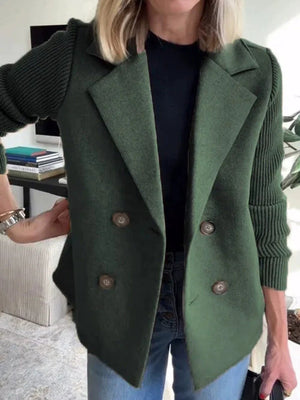 Knit Patchwork Winter Coat