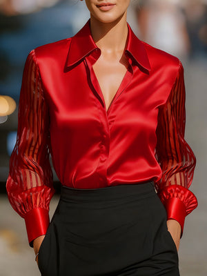 Luxury Satin Long-Sleeve Shirt