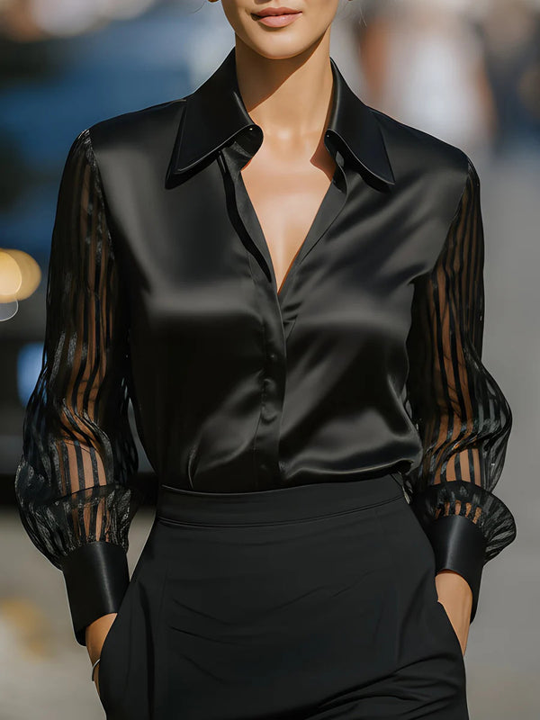 Luxury Satin Long-Sleeve Shirt