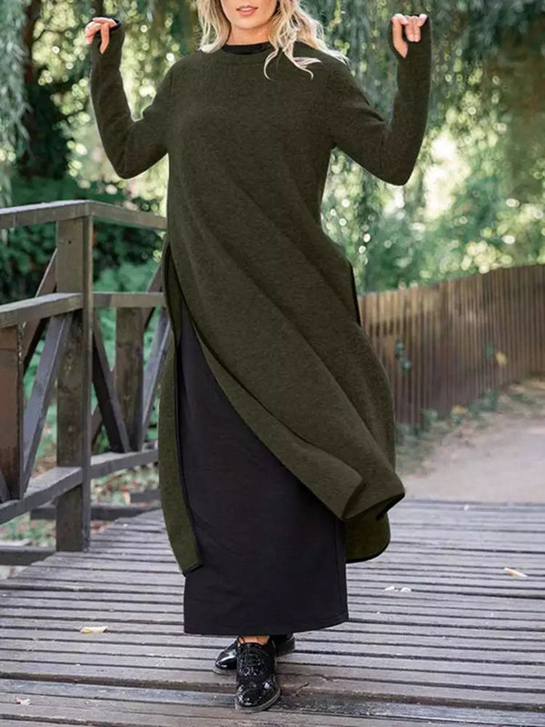 Minimalist Knit-Edge Casual Dress