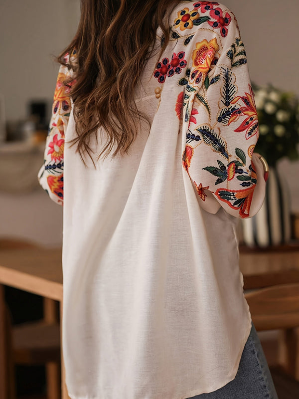 Modern Casual Print Long Sleeve Blouse