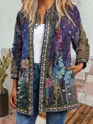 Multi Casual long Sleeve Floral Printed Jacket