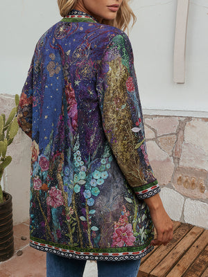 Multi Casual long Sleeve Floral Printed Jacket