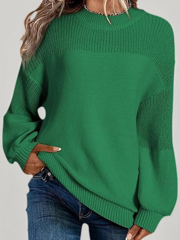 Soft Knit Casual Bell-Sleeve Long-Sleeve Sweater