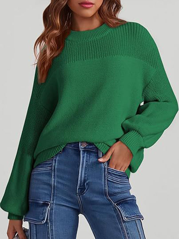 Soft Knit Casual Bell-Sleeve Long-Sleeve Sweater