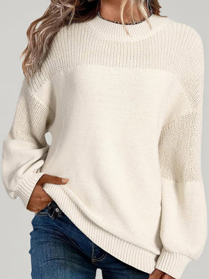 Soft Knit Casual Bell-Sleeve Long-Sleeve Sweater