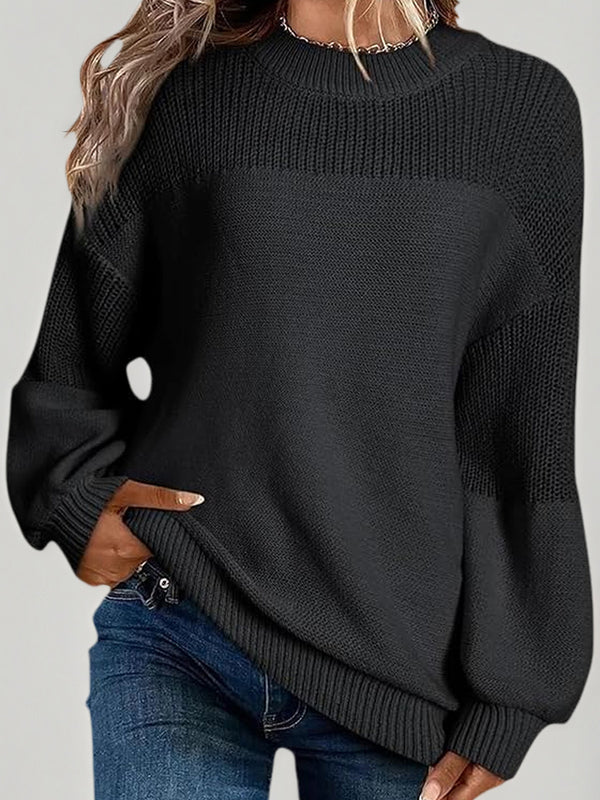 Soft Knit Casual Bell-Sleeve Long-Sleeve Sweater