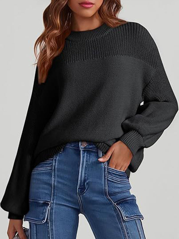 Soft Knit Casual Bell-Sleeve Long-Sleeve Sweater