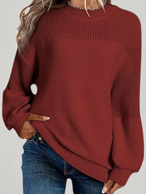 Soft Knit Casual Bell-Sleeve Long-Sleeve Sweater