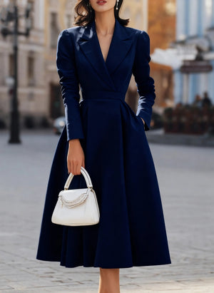 Sophisticated Waist-Defined Midi Dress