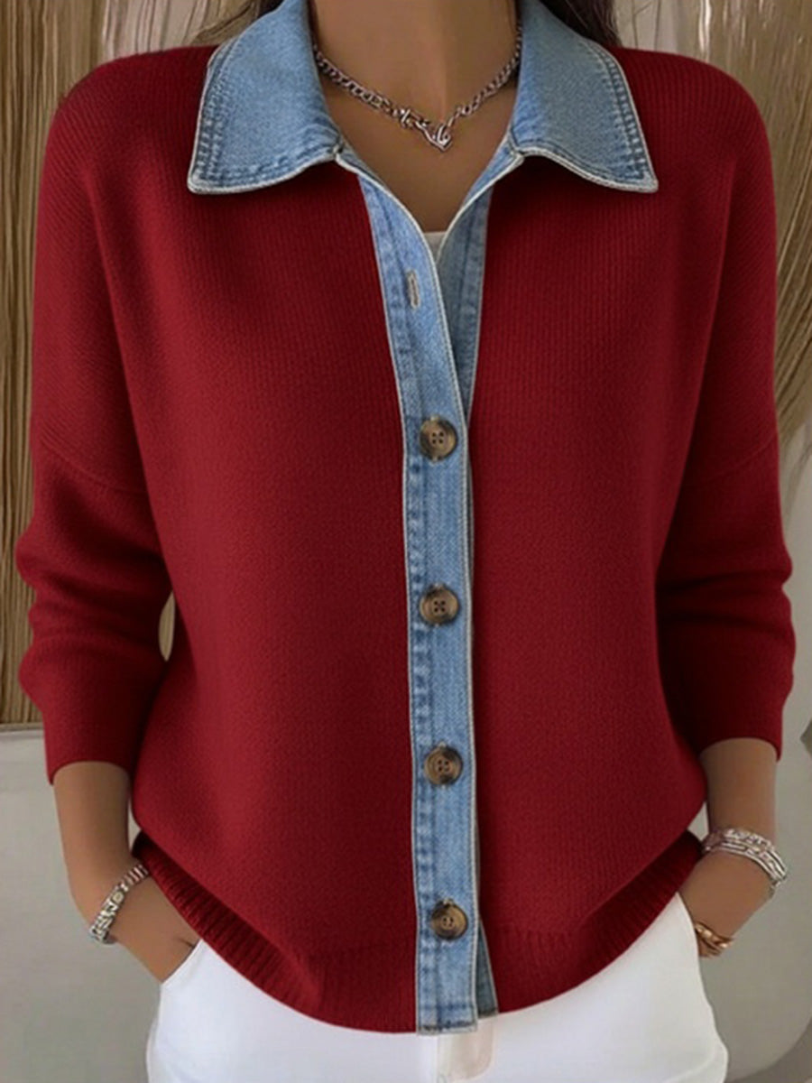 Unique Denim Patchwork Cardigan