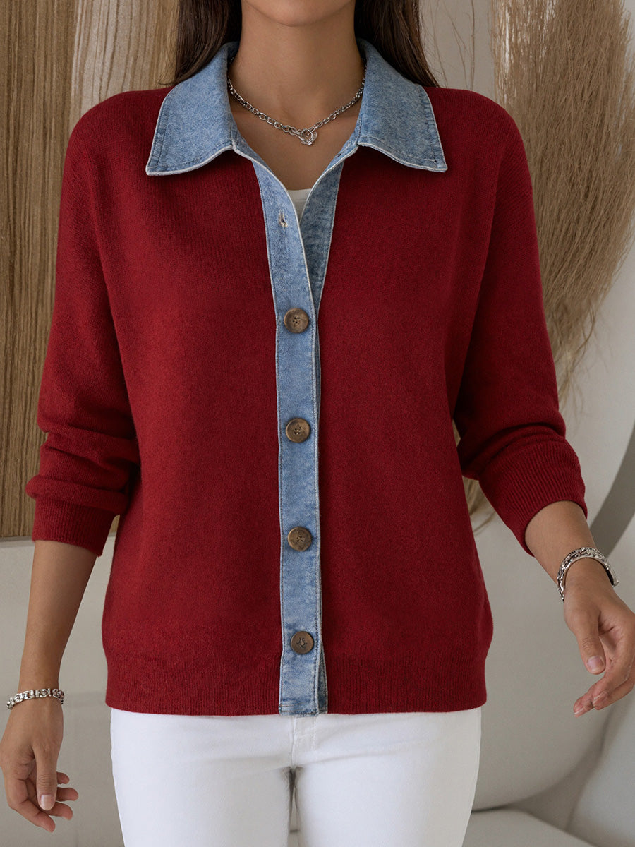 Unique Denim Patchwork Cardigan