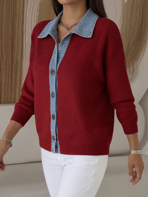 Unique Denim Patchwork Cardigan