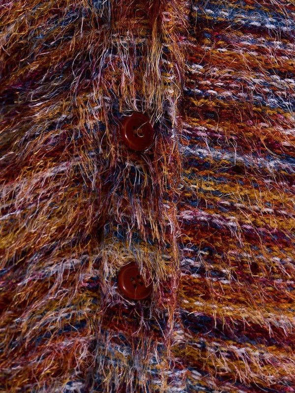 Vintage-Inspired Deep V-Neck Cardigan