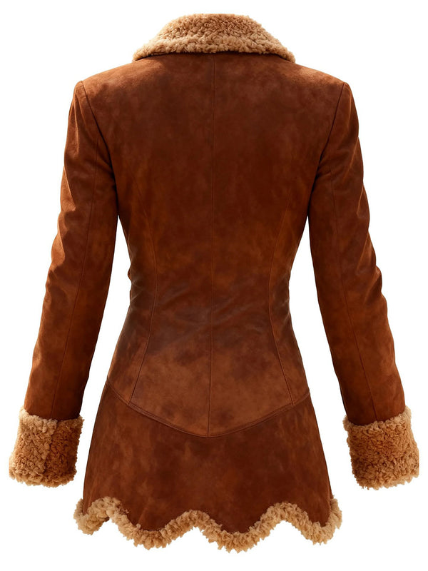 Vintage-Inspired Thick Suede Coat