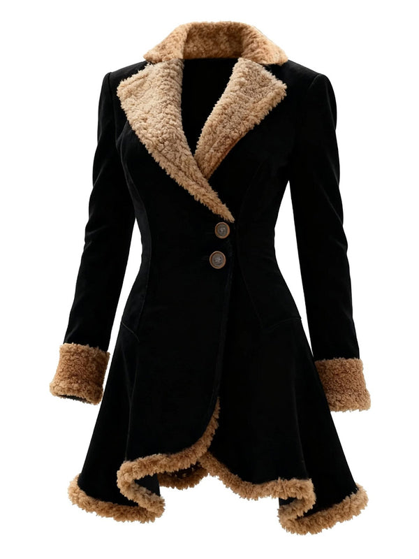 Vintage-Inspired Thick Suede Coat