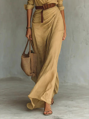 Vintage-Inspired V-Neck Maxi Dress