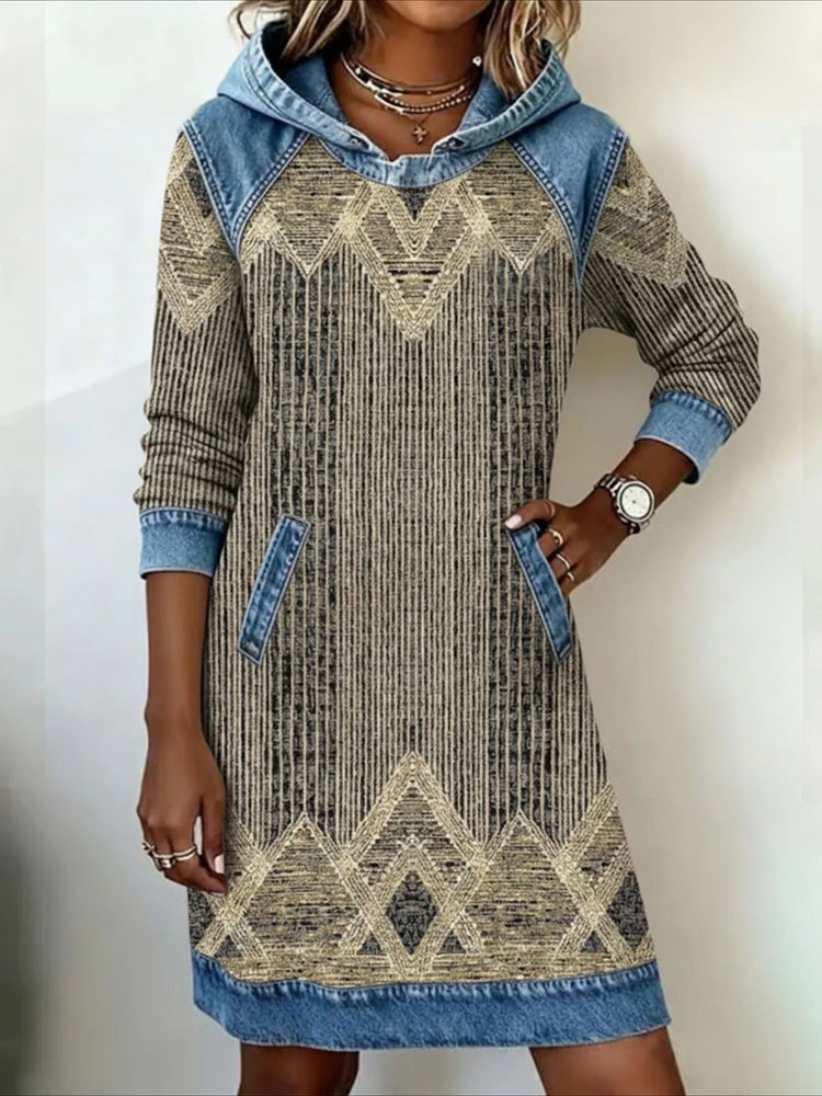 Vintage Denim Patchwork Dress