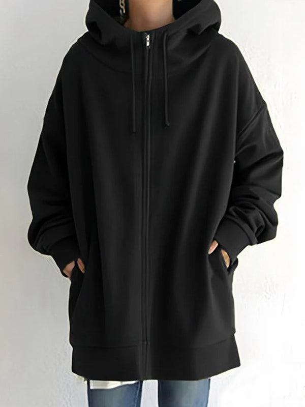 Women's Fall/Winter Zipper Hoodie with Fleece Lining